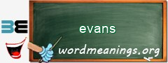 WordMeaning blackboard for evans